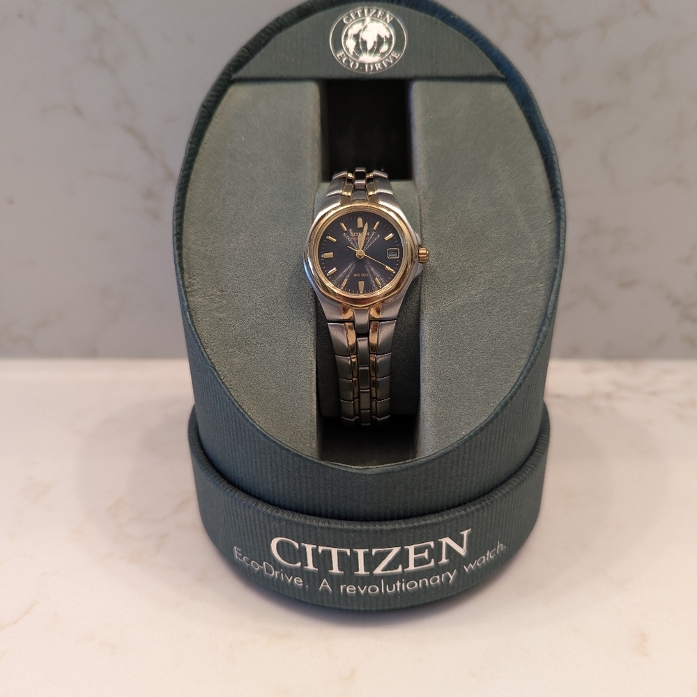 Citizen Women's Eco-Drive Watch - Two Tone Stainless Steel With Black Face